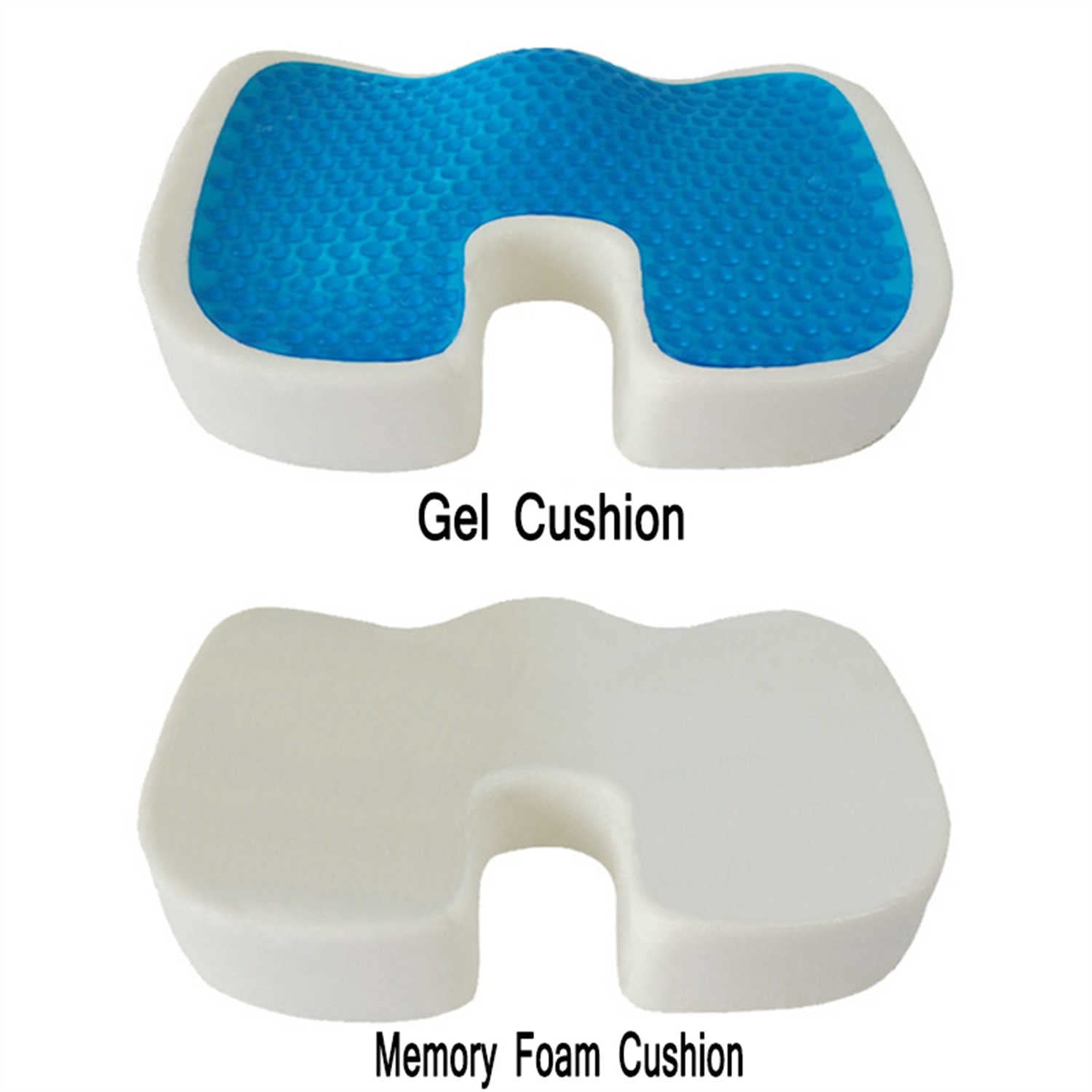 Cojn Ortopdico de Gel para Sentarse, Cojn Ergonmico de Espuma de Memoria para Alivio de Coxis, Espalda Inferior y Citica, para la Oficina, Casa, Coche, Silla de Ruedas