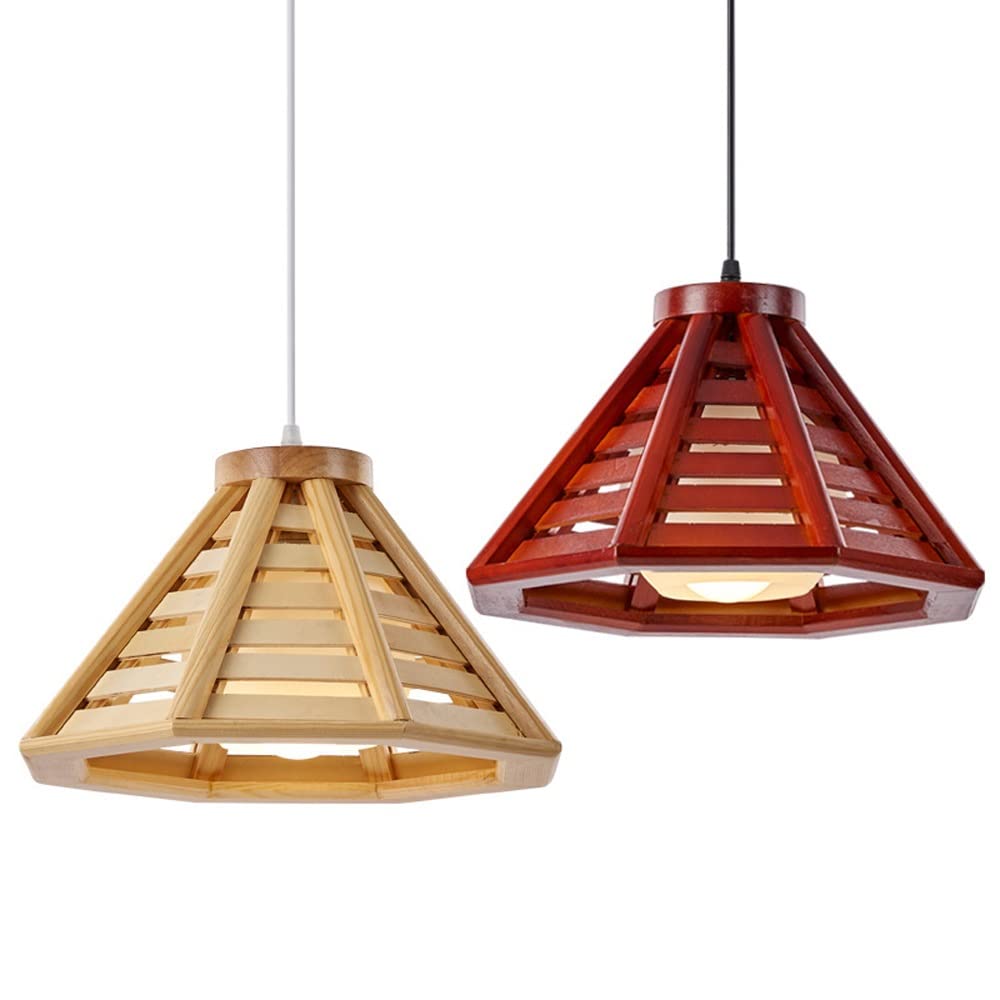 Generico Lampada a sospensione in legno giapponese