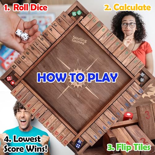 Shut The Box juego familiar de mesa de madera miniatura 3