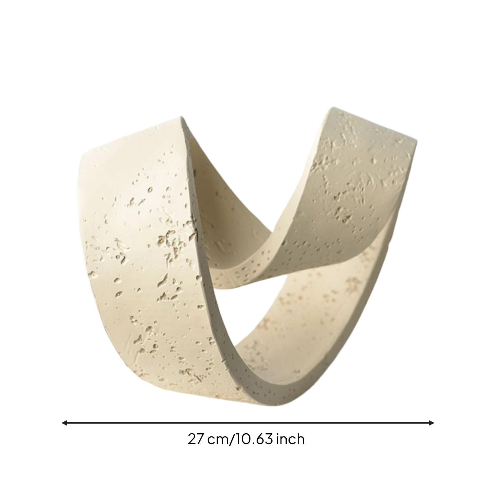 Escultura No Objetual Minimalista Figura con Forma Anillo Artística Estatuilla Humana para Recibidor, Beige, 27 17 19cm