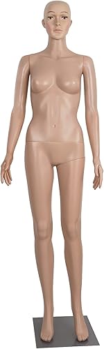Maniquí femenino cuerpo completo ajustable maniquí torso vestido forma con base de metal 69 pulgadas