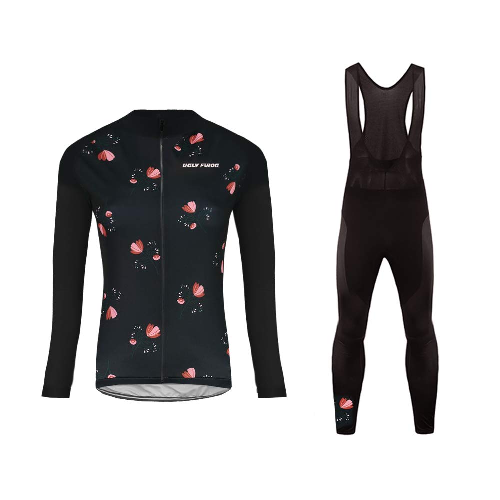UGLY FROG Newest Radtrikot Damen Set Langarm Mode Sommer Sport & Freizeit MTB Fahrradbekleidung Radsport Hemd Polyester Bike Radlerhose CXWX01