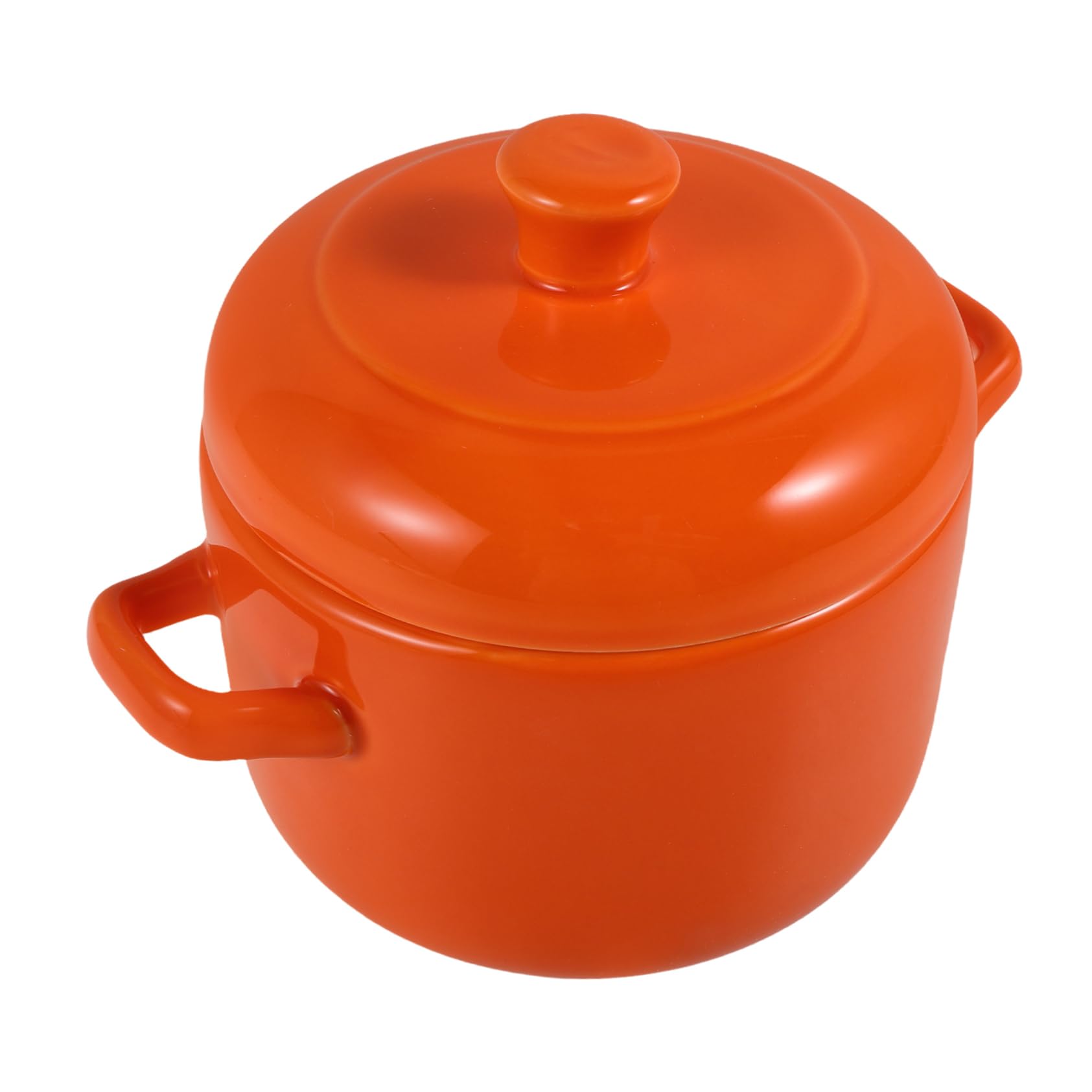 Cabilock Cuenco Tazón para Sopa de Cerámica con Tapa, 600 Ml, Doble Asa, para Guisos y Estofados en Uso Diario