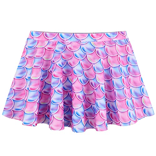 Image of TFJH E 3 in 1 Sets Girls Swimsuits Short Sleeve Rashguard Suit UV 50+ Princess Swimwear Dress Skirt Zip 3-12Y