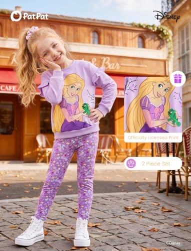 Image of Disney Girls Clothes Long Sleeve Sweatshirt Leggings Outfit 2 Piece Set