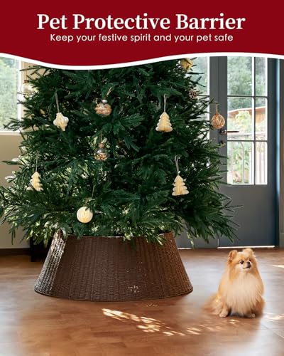 28in Brown Wicker Woven Christmas Tree Collars - image 5