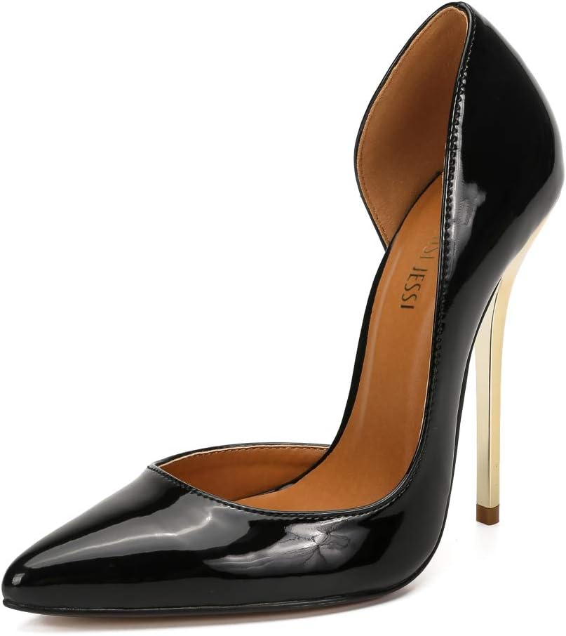 MAIERNISI Unisex D-Orsay Pointed Toe Heels - Slip-On Design