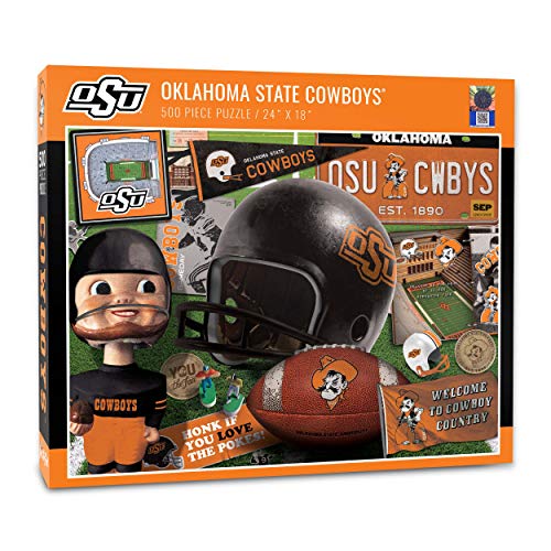 YouTheFan NCAA Oklahoma St Cowboys Retro Series Puzzle - 500 Pieces, Team Colors, Large