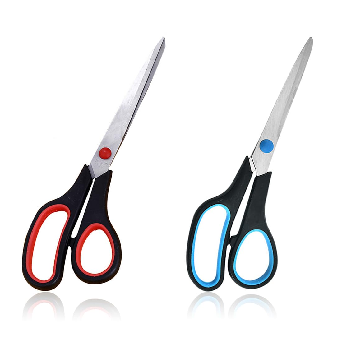 ZKSXOA 8 inch Easy Grip Left Handed Soft Grip Scissor,Fabric Scissors, Sewing Scissors,with Sharp Stainless Steel Blade and Soft Handles (Pack of 2)
