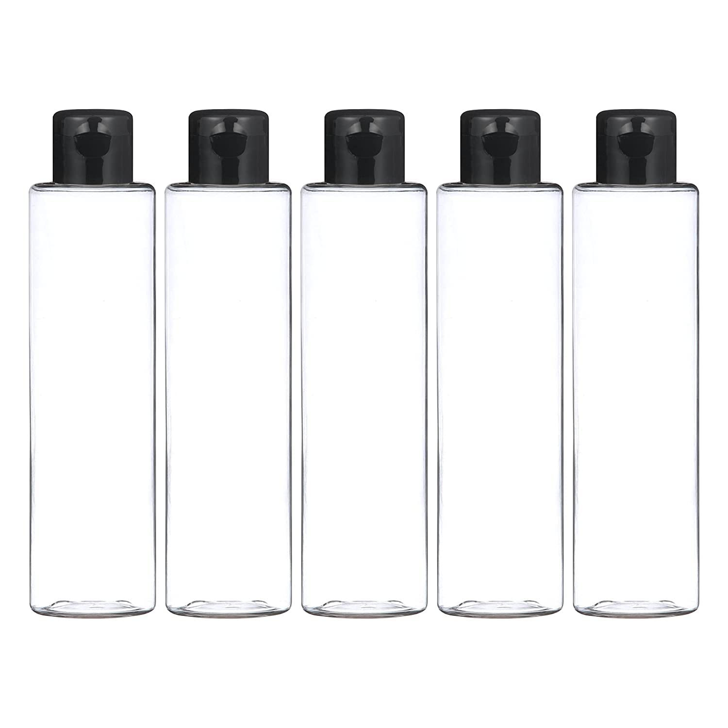 Hunky Dory 5pcs 100ml Empty Clear Plastic Square Bottles Refillable Travel Size Cosmetic Travelling Containers Squeeze Bottles with Black Flip Cap for Toiletries,Shampoo. (Pack of 5)-picture-30