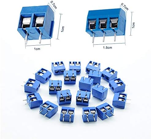 YIXISI 100 PCS Universal PCB Board Kit, 5mm Pitch 2-Pin & 3-Pin PCB Mount Screw Terminal Block Connector for Arduino (80 × 2-Pin, 20 × 3-Pin)