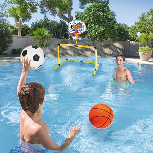 Aro de baloncesto flotante para piscina ideal para ejercitarse y jugar en familia 3