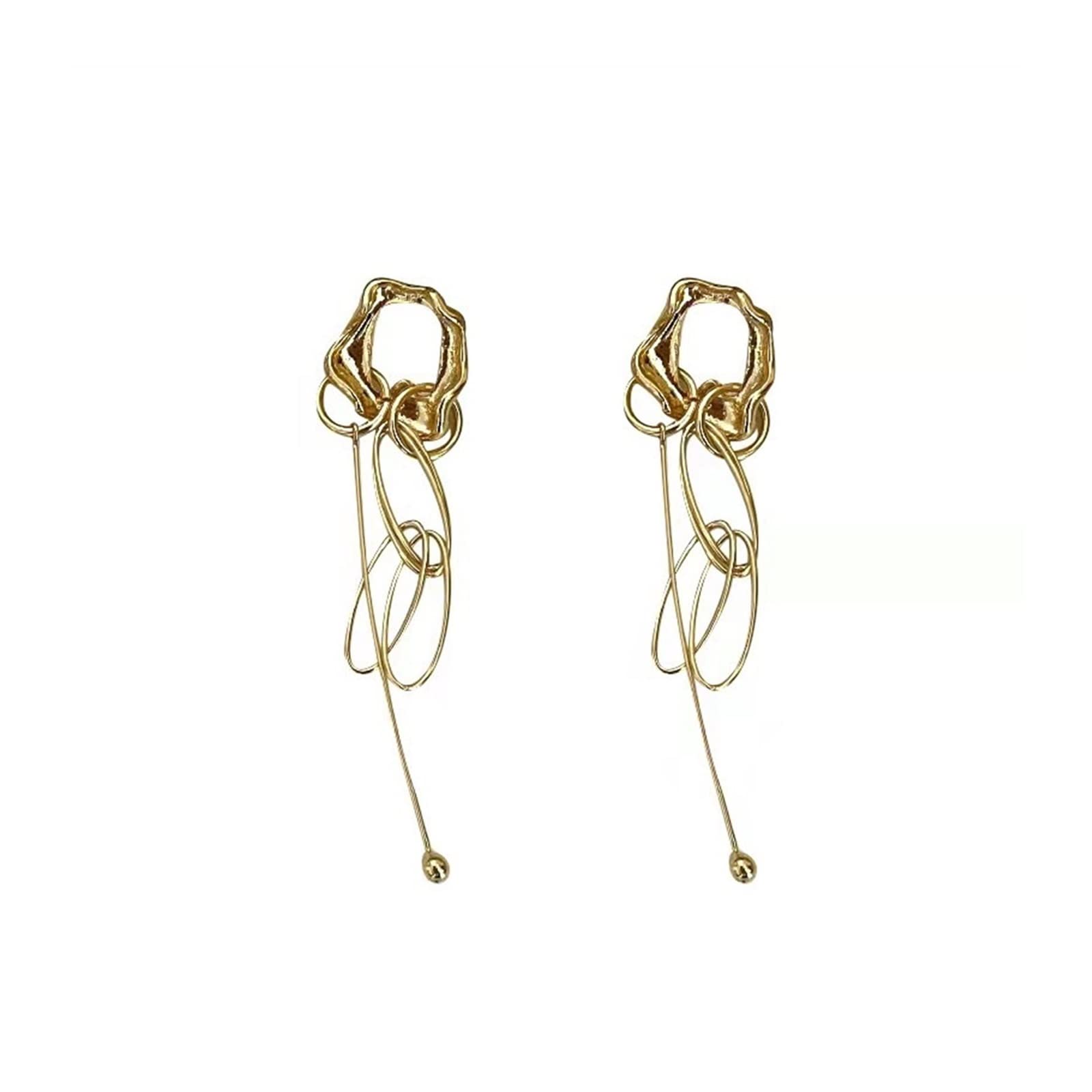 Boucles d'oreilles légères anti-teint terne en métal géométrique - 6