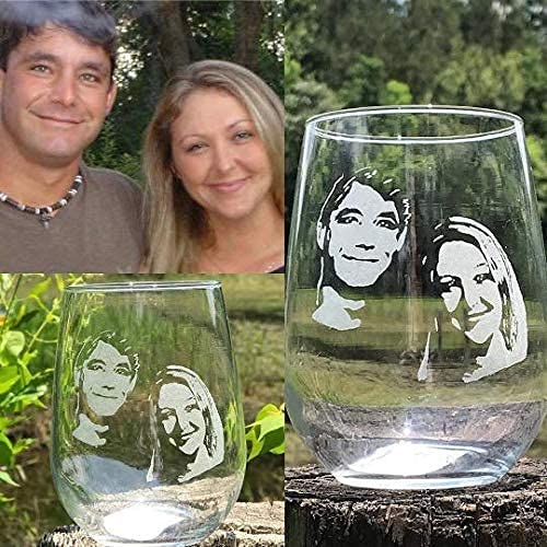 Miniatura 2 de Personalized Engraved wine glass, Custom picture wine glass,engraved photo whiskey glass, photo engraved beer mug