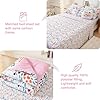 Mooreeke Twin Size Comforter Sets for Girls Kids, 6 Pieces Bed in a Bag Flower and Cat Bedding Comforter Sheet Set with Shams and Decorative Toy Pillow, Ultral Soft Microfiber Kids Bed Set #2