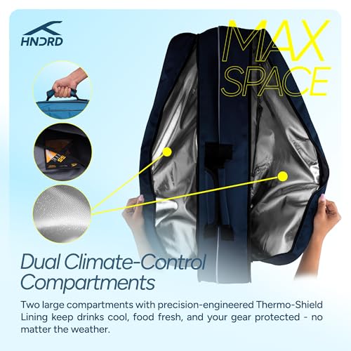 Image of Hundred CosmoGear Max Kit Bag with Dual Climate-Control Compartments | Dedicated Shoe Pocket | Ergonomic Back Straps|for Professional Play |Ideal for Men & Women (Navy)