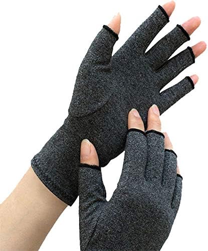 Arthritis Compression Gloves, One Fingerless Pair Relieve Pain of Rheumatoid and Osteoarthritis. Alleviate Symptoms of Carpal Tunnel Tendinitis and RSI for Everyday Use for Men & Women (Large)