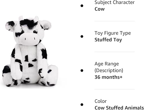 Miniatura 8 de LotFancy Animales de peluche de vaca grandes juguete de peluche de vaca Tubbie Wubbie de 16 pulgadas para bebé blanco y negro