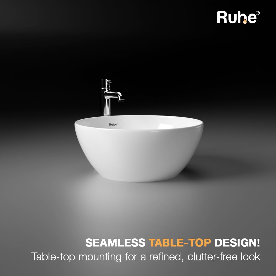 Ruhe Blaze Ceramic Wash Basin - White -5