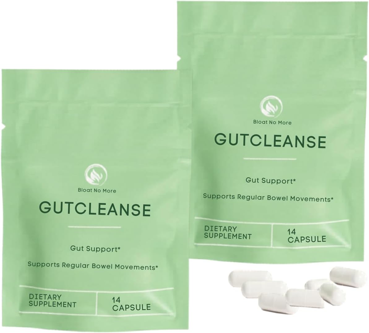 Bloat No More Gut Cleanse Detox for Women, Regular Bowel Movements and Constipation Relief with Magnesium, Psyllium Husk, Senna Leaf Extract, Cascara Sagrada (2 Pack (28 Capsule))
