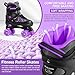 PAPAISON Roller Skates for Girls Ages 8-12, Adjustable Size Youth Women Quad Skates with Light up Wheels Indoor Outdoor