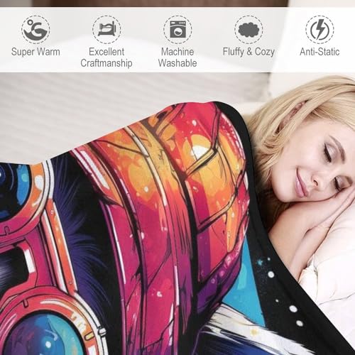 Couverture légère en polaire panda 180x200cm pour lit et canapé