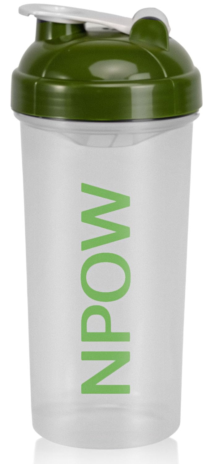 NPOW Protein Shaker Bottle for Shakes - Gym Bottles, Shaker for Protein Shakes, Powder Smoothie Bottles To Go, Sport Supplements Shakers, Pre Workout Bottle Shakers, Gym Cup