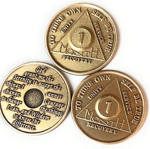 Médaille AA 1 mois en bronze pour surmonter les doutes après 30 jours de sobriété