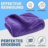 Ivality® Auto Trockentuch Klein 40x40 cm – 1800 GSM Ultra Saugstarke Mikrofasertücher für Autopflege und Motorrad, Fusselfreies, Lack-schonendes Twisted Towel Microfasertücher - Lila – Ansicht 4