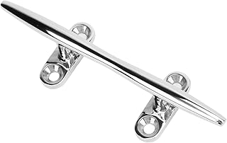 Luqeeg Heavy Duty 316 Stainless Steel Boat Cleat, Mirror Polished Dock Cleat with Installation Screws for Marine Boat Dock, Fits Boats, Yachts, Speedboats, Motorboats with Flat Base