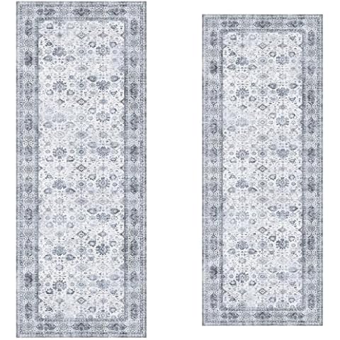 Rugcomf Washable Soft Rug 2'6''x8' Runner Rug and 2x6 Hallway Runner Rug for Hallways Non Slip Kitchen Runner Rugs with Rubber Backing… Cover