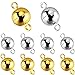 Produktbild 10 Stück Schmuck Magnetverschlüsse Runde Magnetverschlüsse für Armband Halskette Making, 8 mm (Gold und Silber)