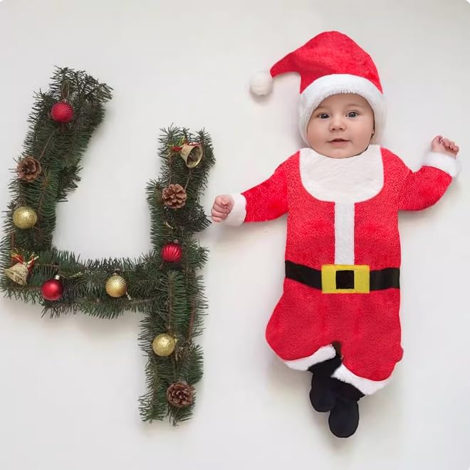 AGQT Baby Boys and Baby Girls Christmas Santa Claus Costumes Size 0-24 Months - Image 2