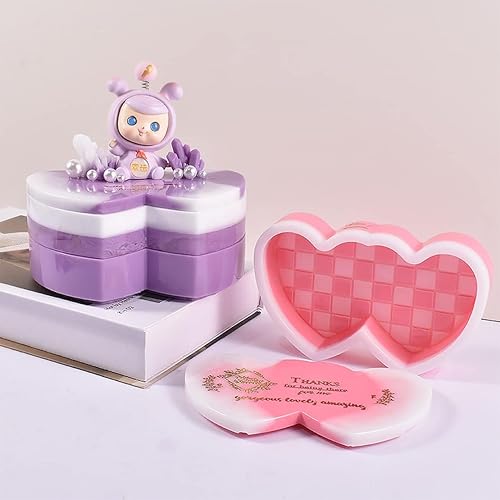 Miniatura 2 de DeryArcle 2 moldes de resina para caja de corazón moldes de silicona con tapa moldes para caja de joyería para molde de fundición de resina epoxi