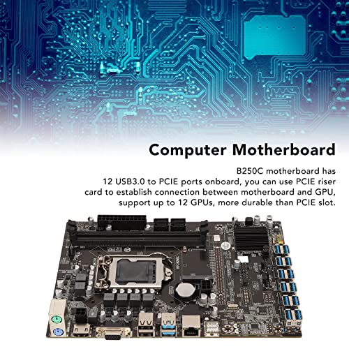 Mining Mainboard, Hd Multimedia Interface And Vga Hd Integrated Graphics Connection, Supports 12 Gpu Pcie Slots, 2 Usb 2.0 And 2 Usb 3.0 Ports For Amd Series Gpu #TOP2