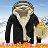 Sweatshirts with Hoodies for Men Winter Jacket Men Casual Plush Solid Hooded Coats Long Sleeve Zipper Pocket Coat Purple Star Hoodie, Black, 4XL #2