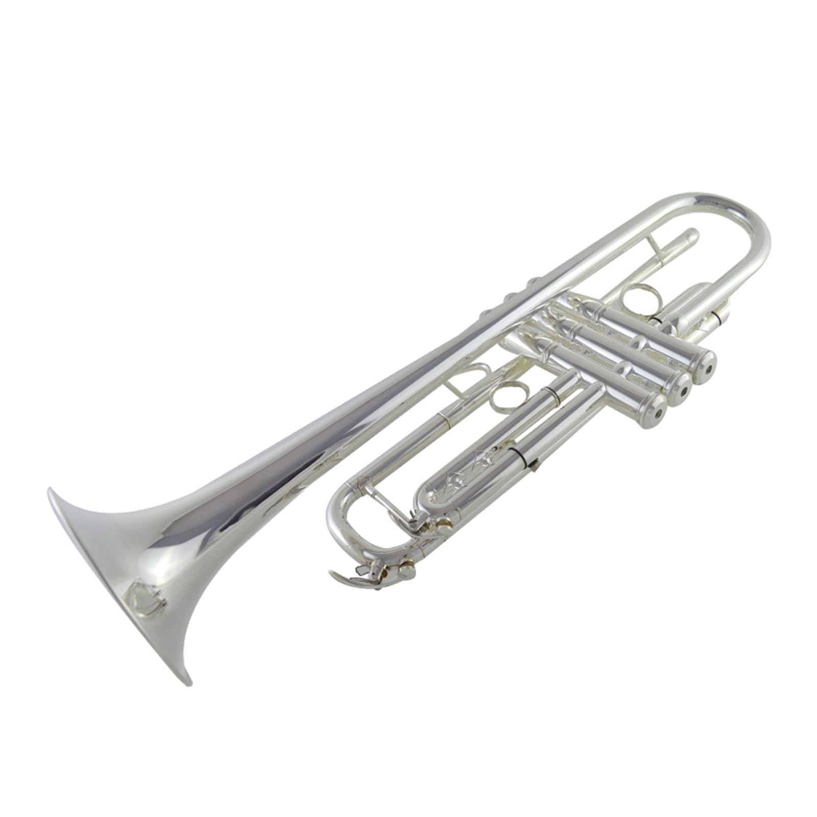trąbka instrument Posrebrzany instrument trąbkowy w tonacji B z jednym ustnikiem i jednym dzwonkiem