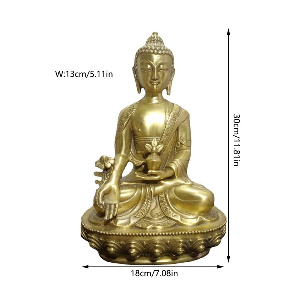 Estatua de Buda Esculturas Hechas a Mano Estatuas de Buda de Bronce Esculturas de Feng Shui for Salas de Estar y Salas de Estudio Cómo Decorar tu Oficina Manualidades Decorativas(M)