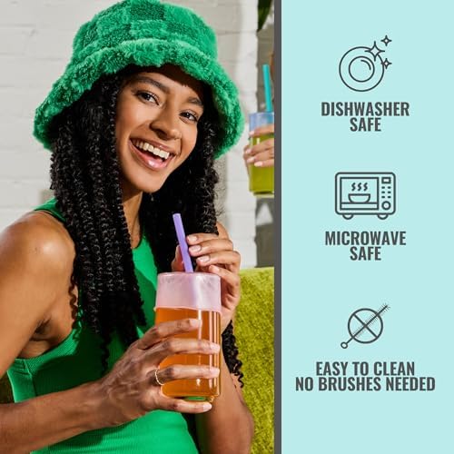 GoSili Reusable Silicone Straws — Collapsible Travel Straw with Keychain Case, Flexible & Portable — Dishwasher Safe, No