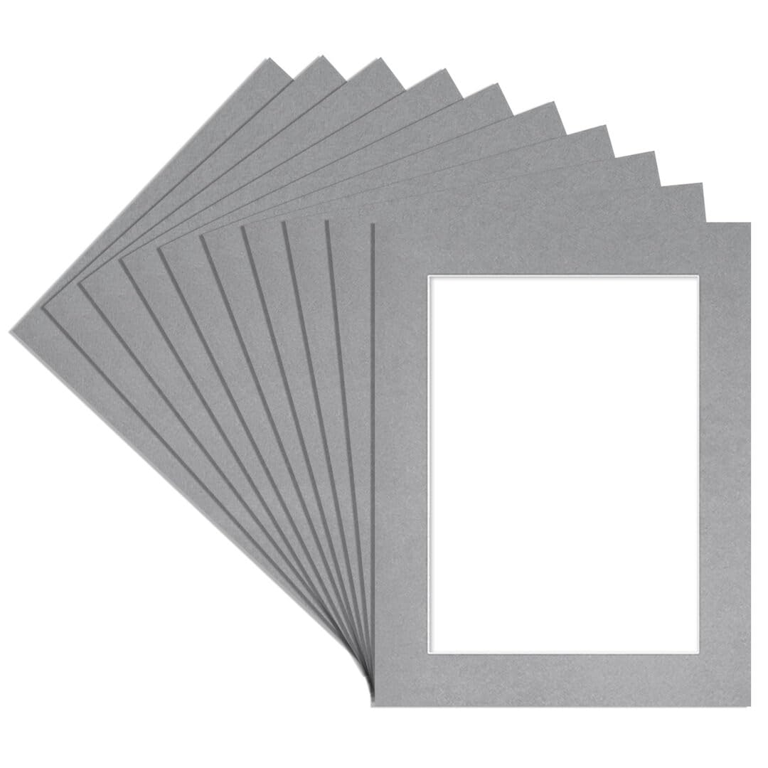 Alison Kingsgate 9X7 Silver Picture Mount for Frames-7X5 Aperture-Pack 10 — image 1