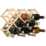 Mehrere Steckplätze auf kleinstem Raum: Wenn es vollständig geöffnet ist, misst es ungefähr 46,5 cm L x 12,5 cm x 30 cm H, aber es lagert 10 Flaschen Wein auf sehr kleinem Raum sehr bequem. Und kein Aufwand für die Montage, öffnen Sie es einfach aus einer Packung und entfalten Sie es vollständig. Stellen Sie es auf die Arbeitsplatte, den Küchenschrank, Ihren Weinkeller oder Ihre Bar.