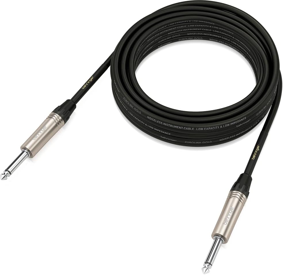 Behringer Instrument Cable - Guitar Cable - 1/4 Inch TS Male to 1/4 Inch TS Male - 6 m / 19.7 ft - Gold Performance - GIC-600 - Image 4