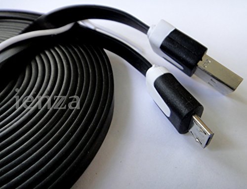 10-FT USB Charging Cable for Xbox One and PS4 Controllers (Black) by ienza