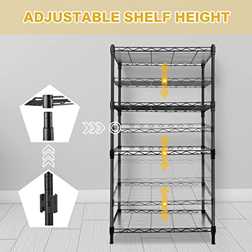 4-Tier Wire Shelving Unit And Storage, Shelves For Storage Height Adjustable Metal Wire Rack Shelving For Garage Kitchen Pantry Closet Laundry Bathroom Load 350Lbs (21.5 X 11.5 X 42.5 Inch) #TOP2
