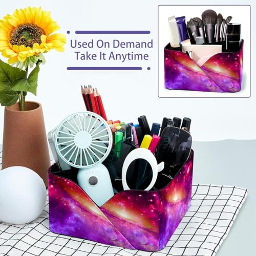 Organiseur bureau Galaxy en cuir avec boîte rangement intégrée