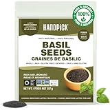 HANDPICK, Holy Basil Seeds (397g/14oz) Gluten free, Raw Sabja, Tukmaria Seeds from India, Packed in Resealable Zip Lock Pouch