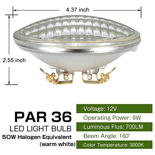 Ampoule LED paysage PAR36 6W éclairage sécurisé tracteur et jardin 12V
