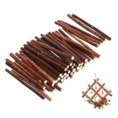 KOCKSHION 50pcs Natural Wood Sticks for Crafting Versatile Twigs for Decor Unique Shapes Textures for Jewelry Making Rustic Craft Projects Long