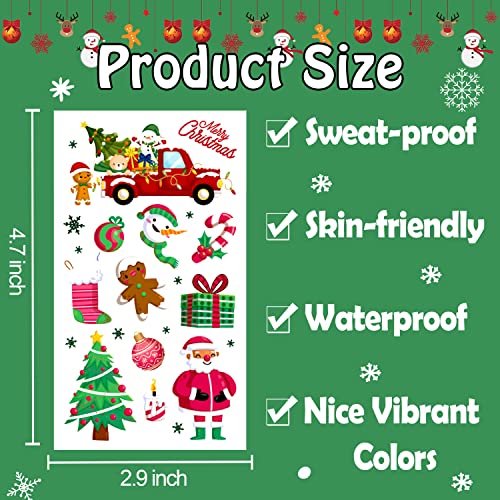 Leesgel Christmas Stickers Tattoos for Kids Temporary Tattoos for Children Christmas Decorations Xmas Toys Stocking Fillers Christmas Eve Box Stuffers Crafts for Boys Girls -10 Sheets - Image 4
