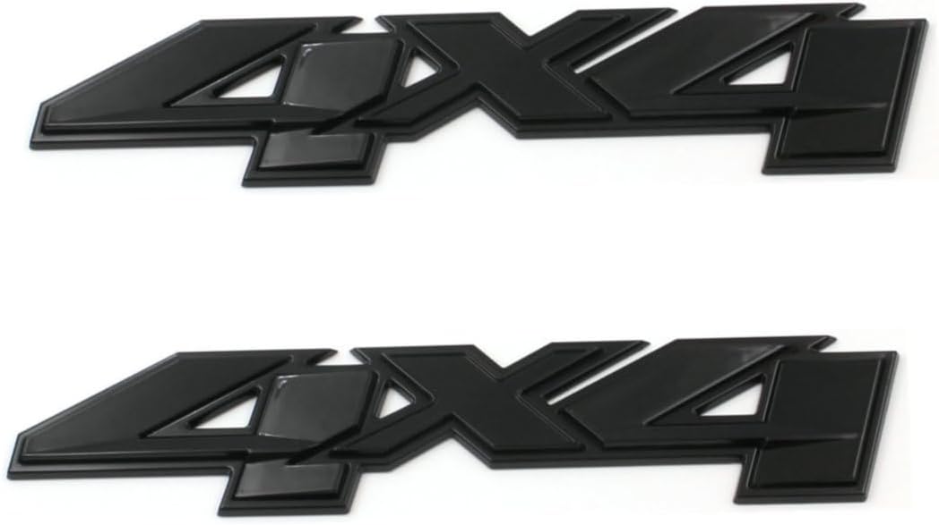 2pcs New Custom 3D 4x4 Bed Rear Emblems Badges Decal Replacement for Silverado GMC Sierra (Gloss Black)